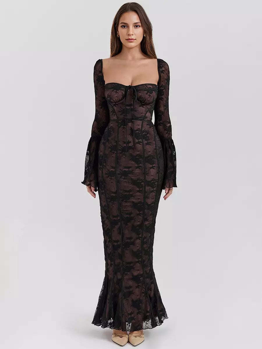 Long Black Lace Dress