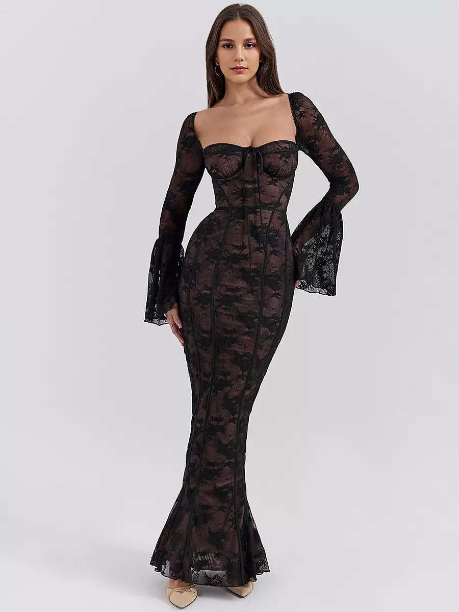 Long Black Lace Dress