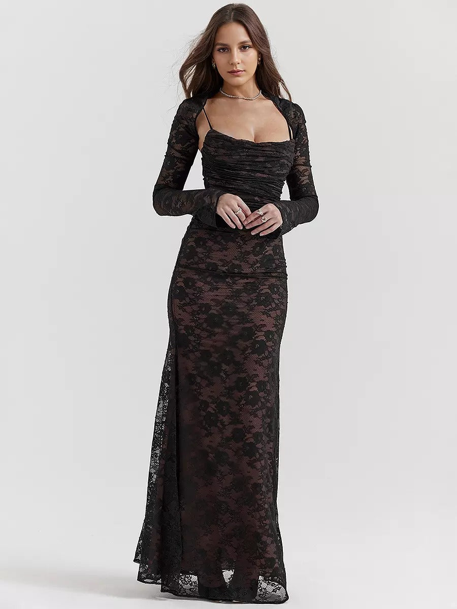 Long Black Lace Dress