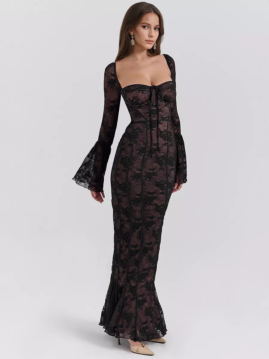 Long Black Lace Dress