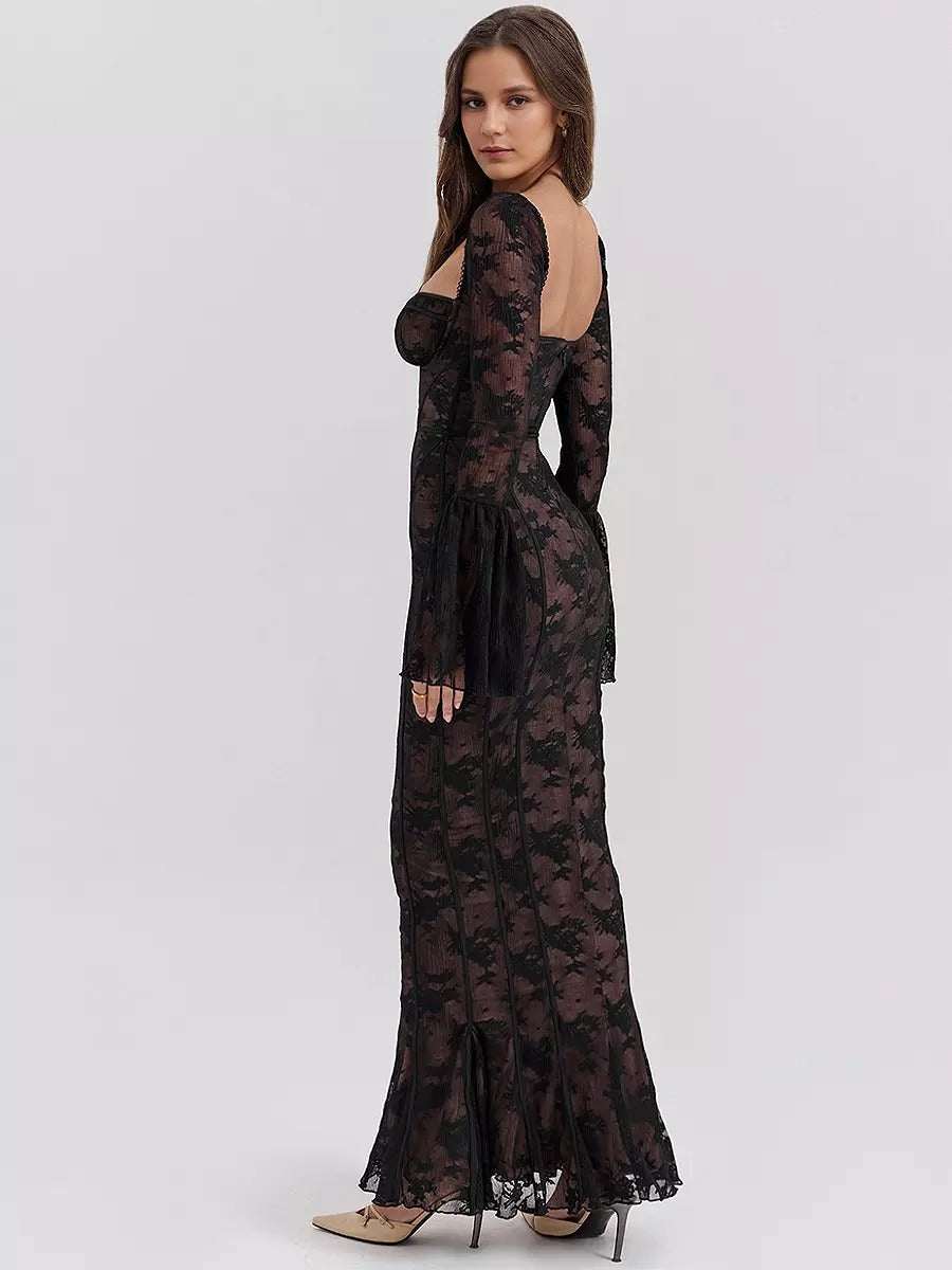Long Black Lace Dress