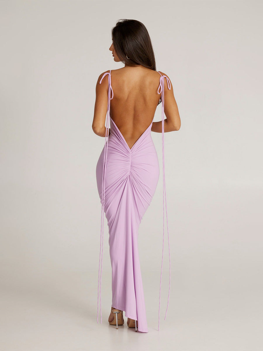 Plunging Backless Dress