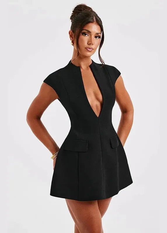 Mini Dress Plunging Neckline