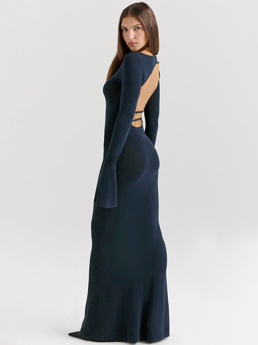 Navy Blue Long Sleeve Dress