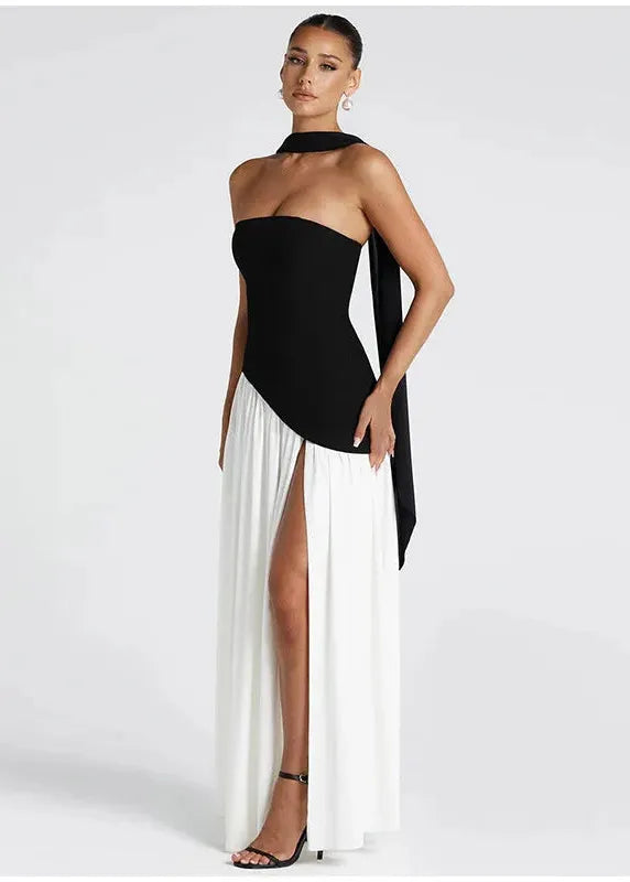 Strapless Slit Dress