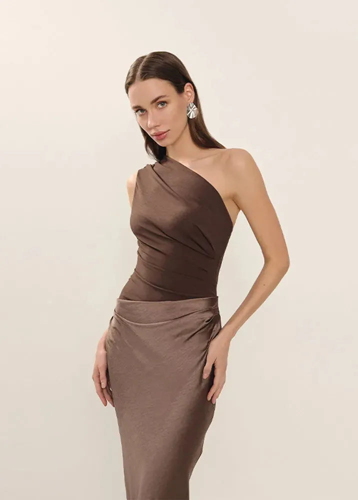 Iced Brown Evening Dress