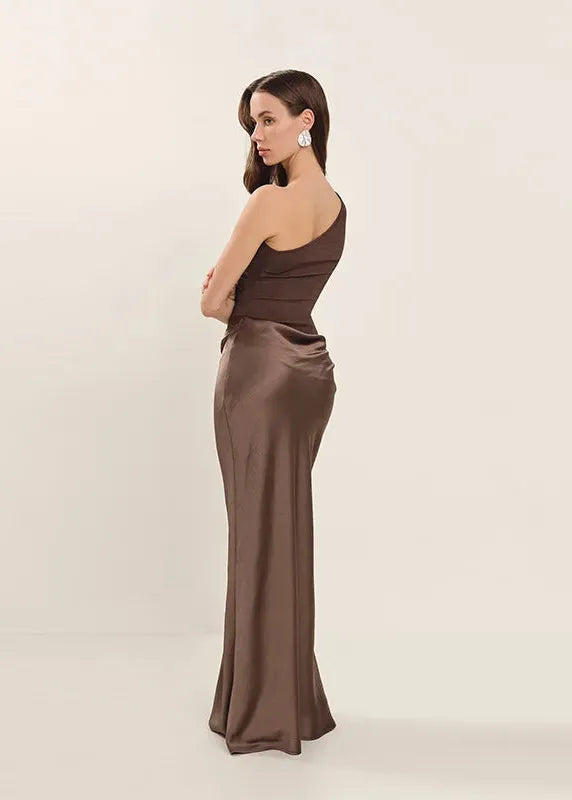 Iced Brown Evening Dress
