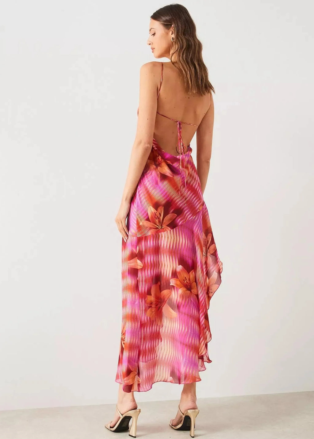 Pink Floral Printed Dress