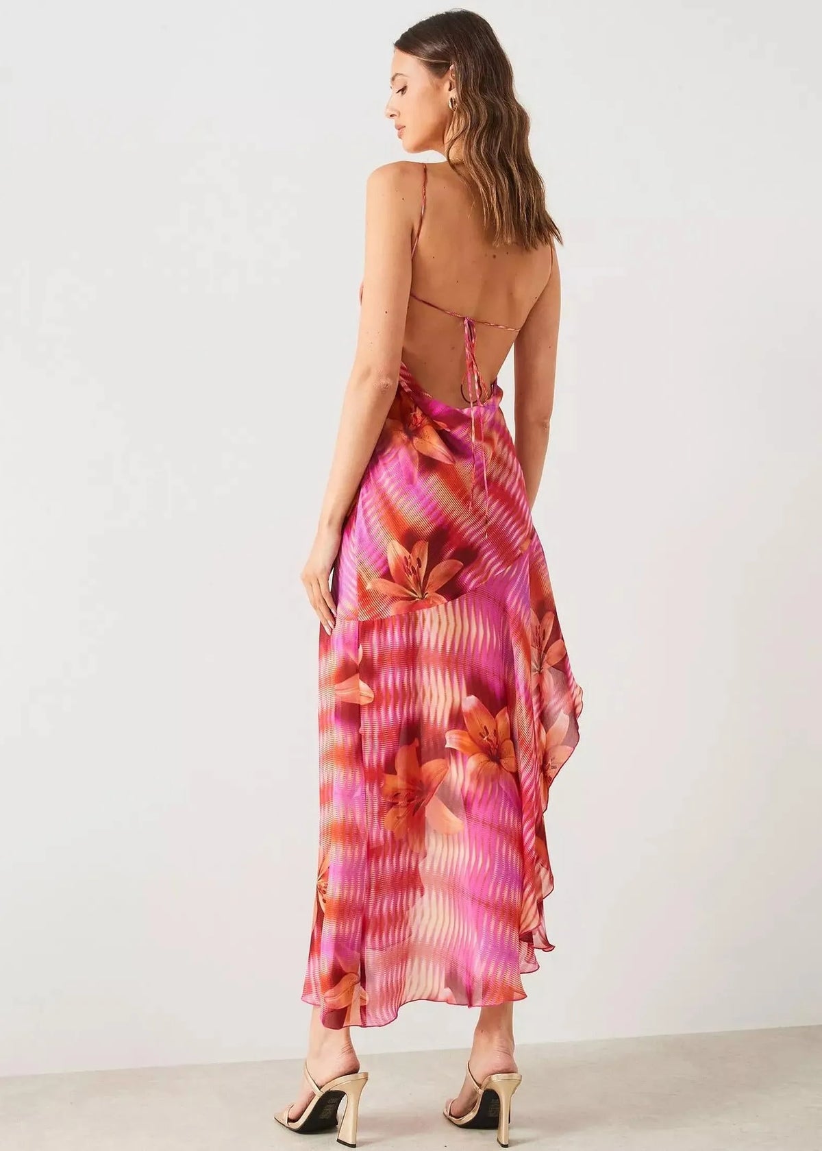 Pink Floral Printed Dress