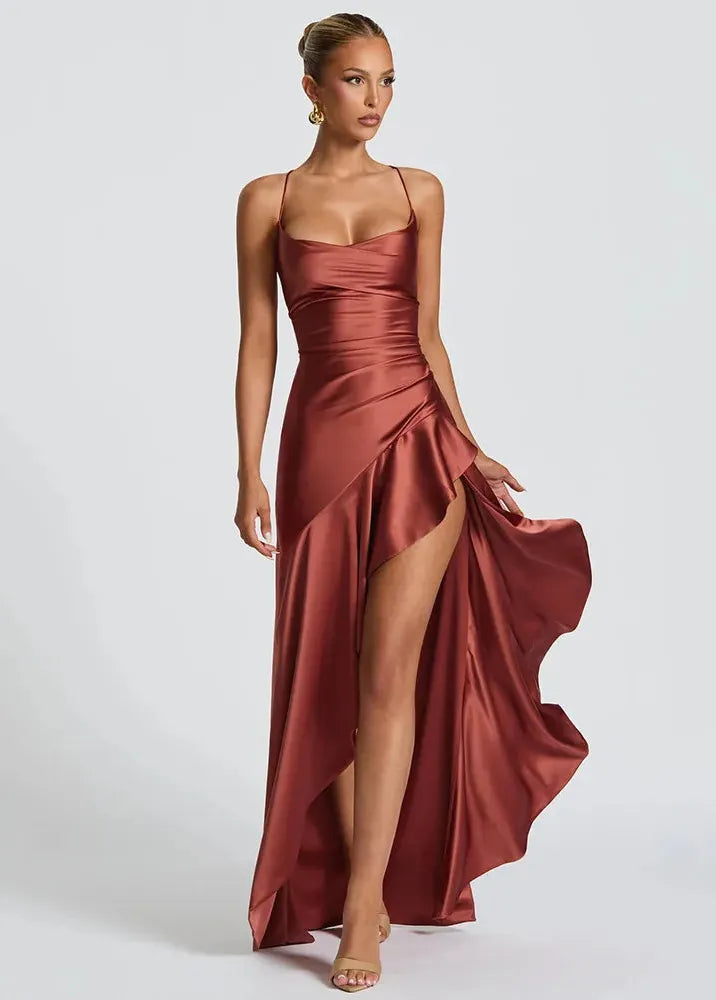 Satin Split Dress