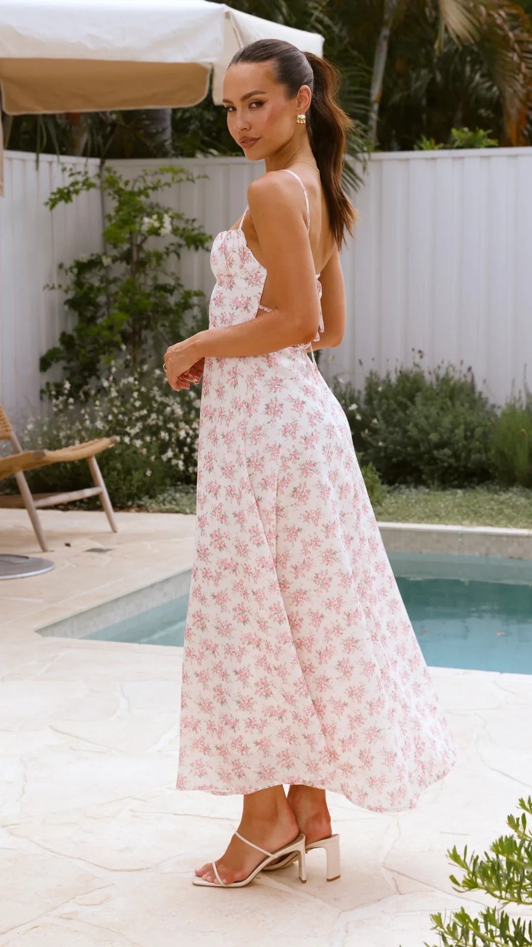 Floral Strap Long Dress