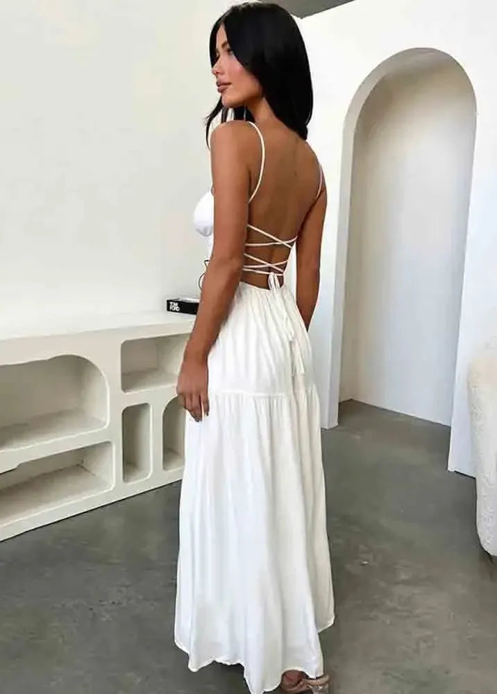 Long White Bohemian Dress