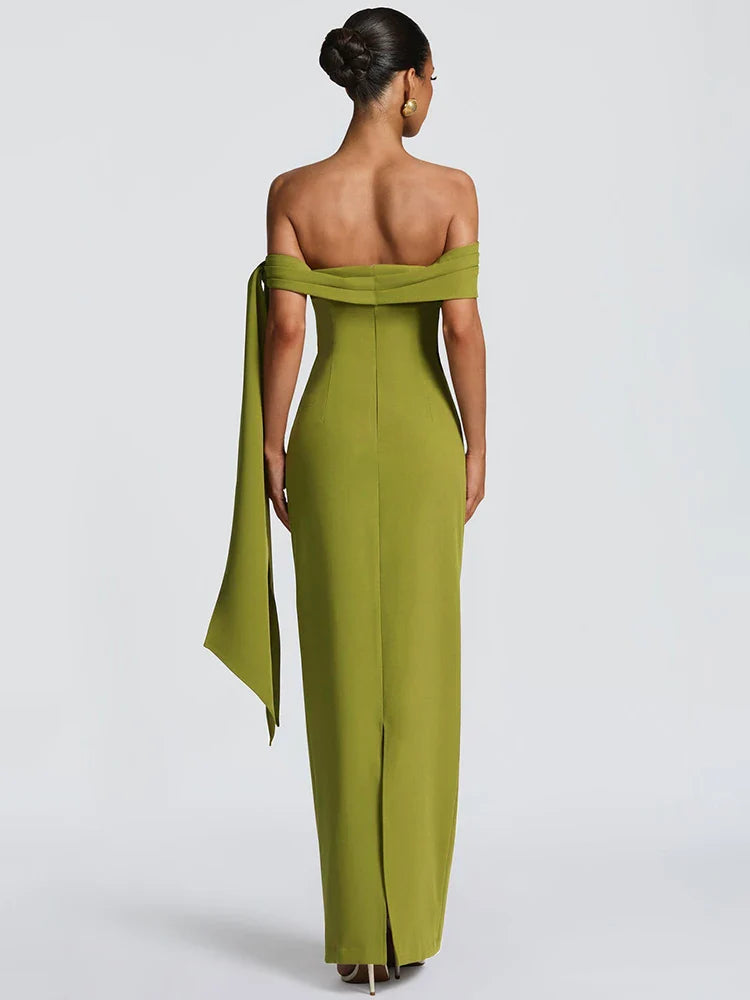 Long Off-Shoulder Evening Dress