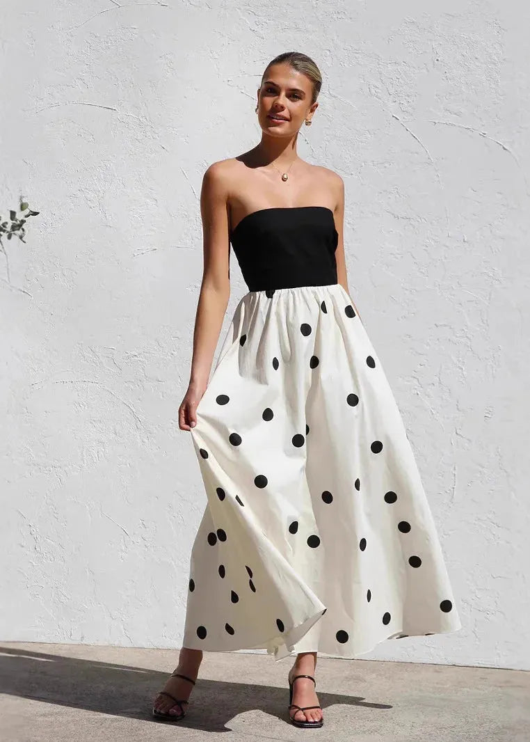 Strapless Polka Dot Dress