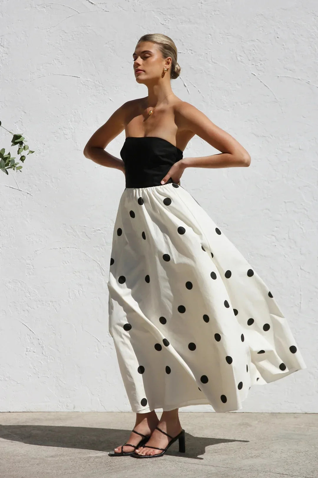 Strapless Polka Dot Dress
