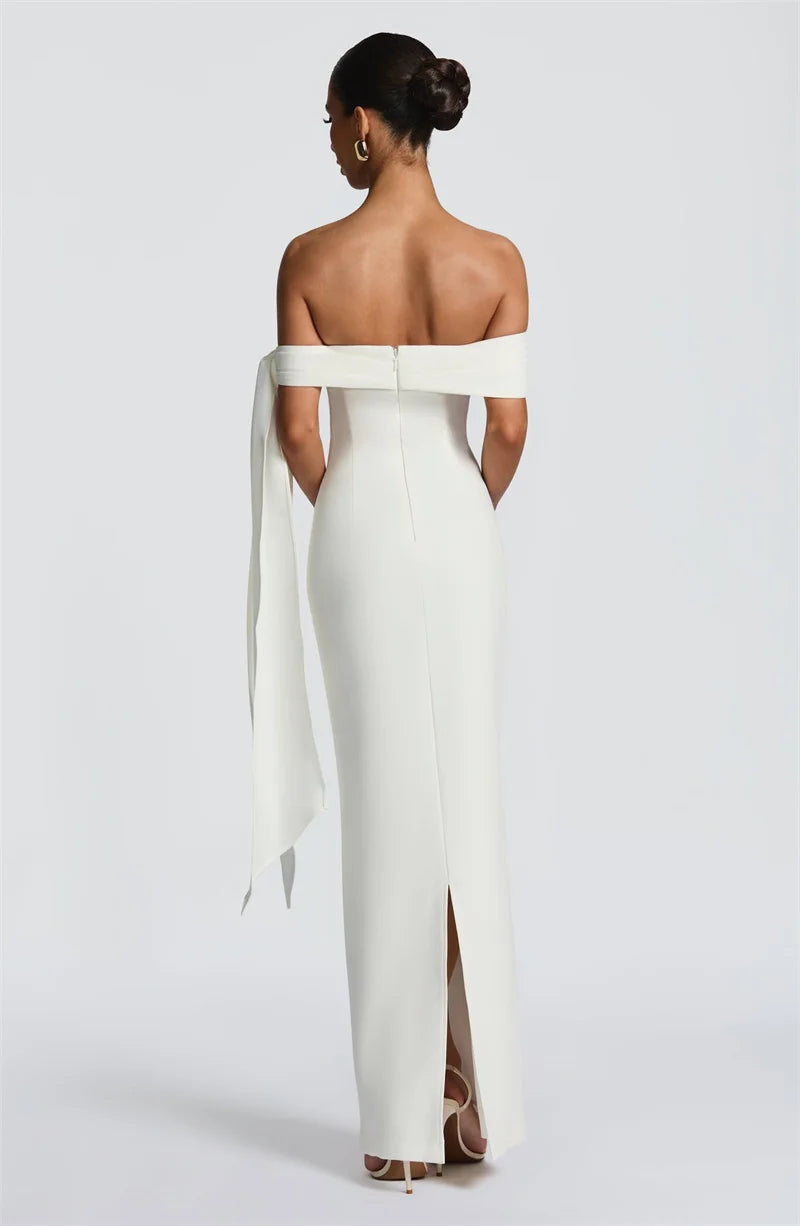 Long Off-Shoulder Evening Dress