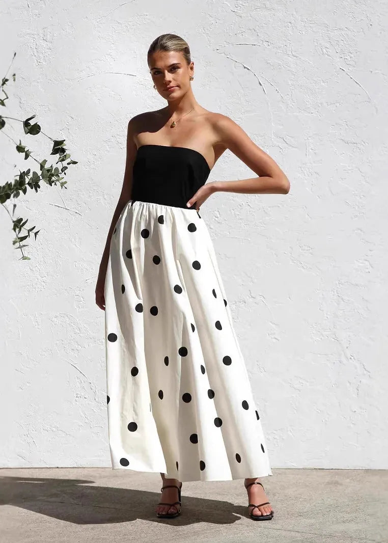 Strapless Polka Dot Dress