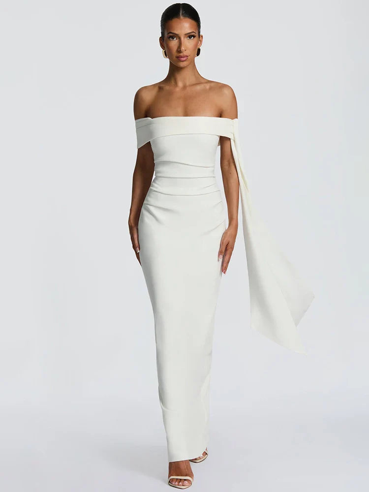 Long Off-Shoulder Evening Dress