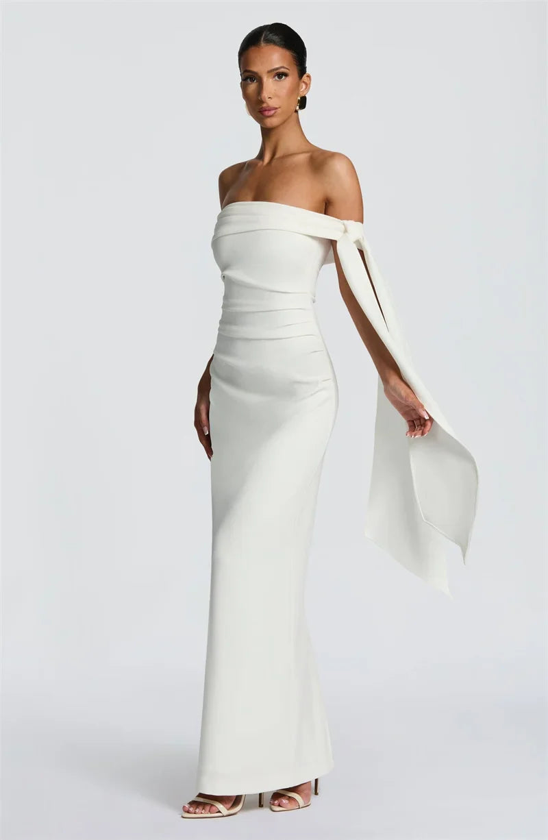 Long Off-Shoulder Evening Dress