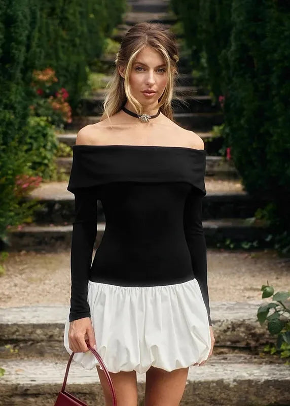 Short Dress Bardot Neckline