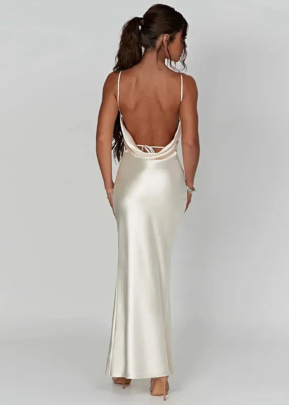 Long Satin Slit Dress