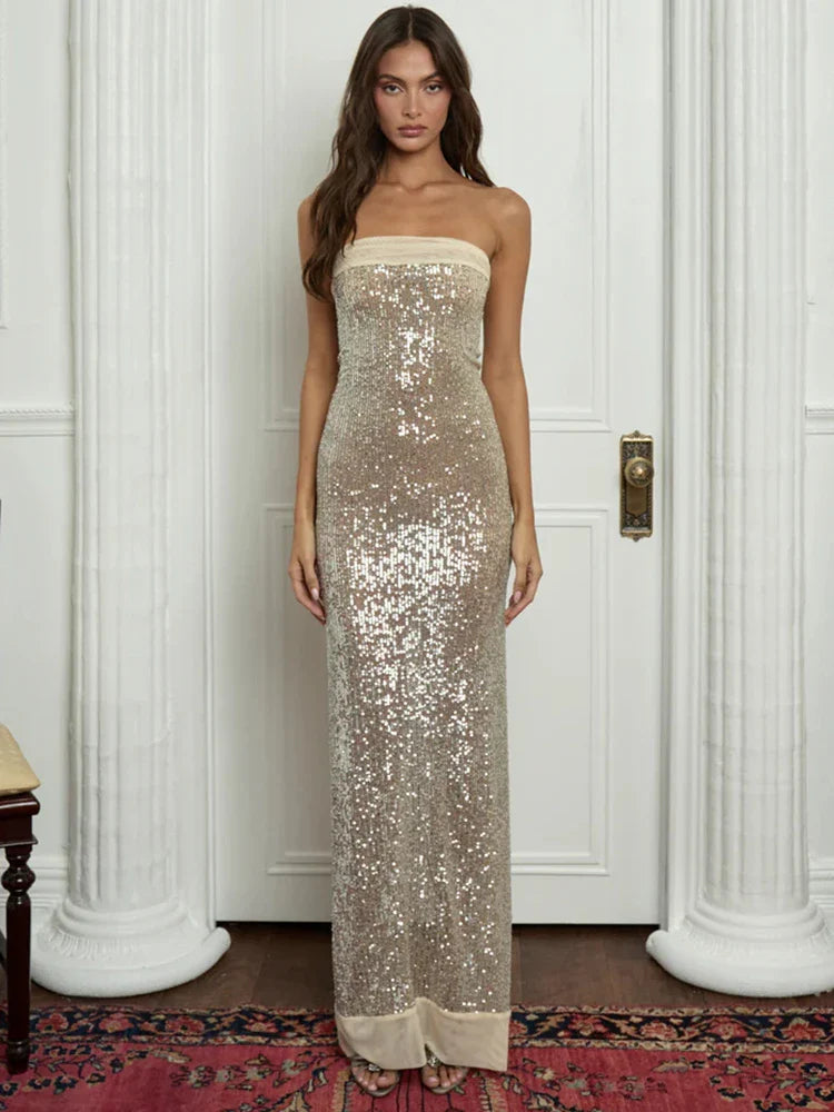 Sequin Strapless Dress