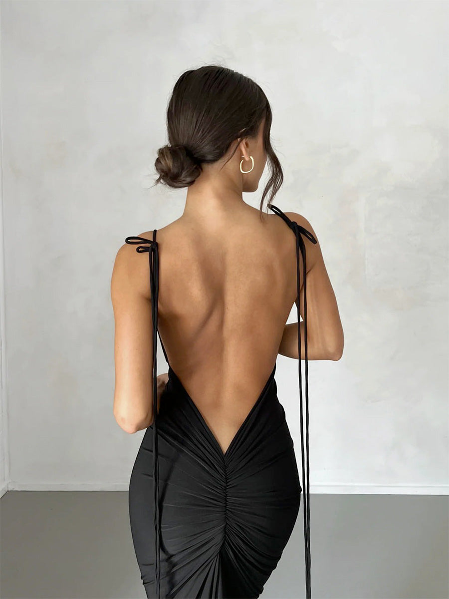 Plunging Backless Dress