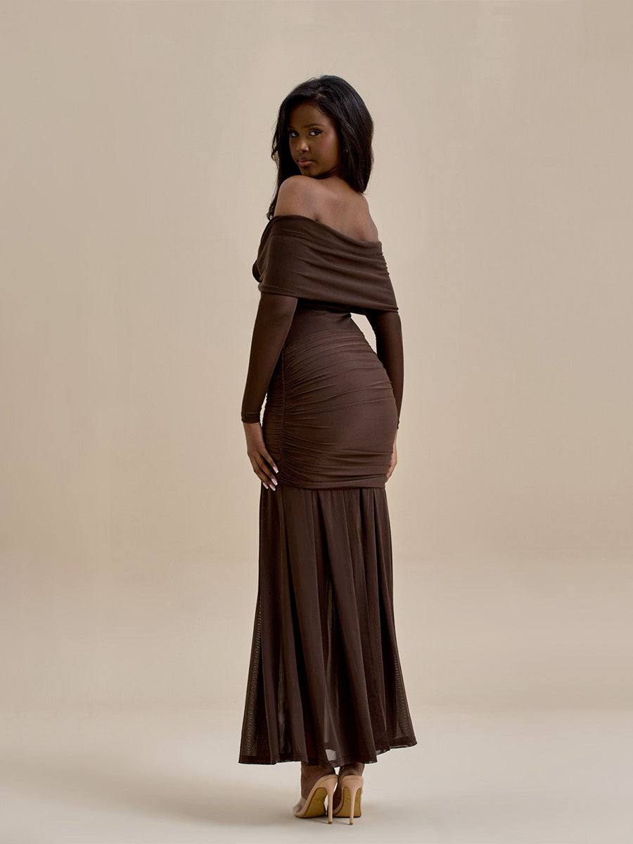 Off Shoulder Bodycon Long Evening Dress