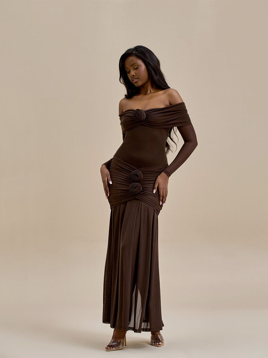 Off Shoulder Bodycon Long Evening Dress