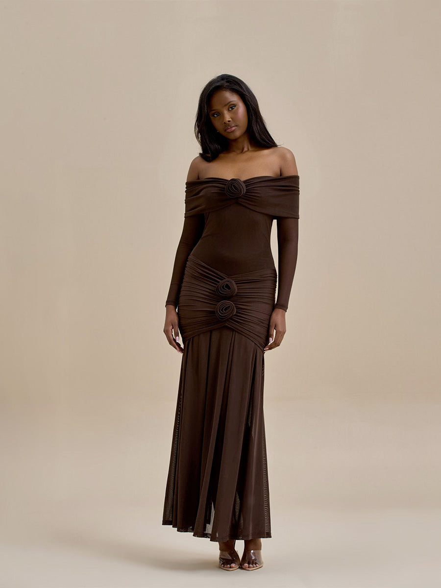 Off Shoulder Bodycon Long Evening Dress