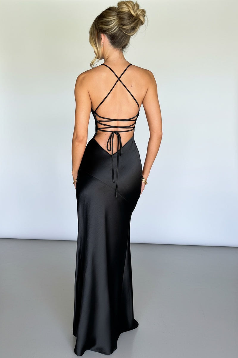 Backless Satin Dress