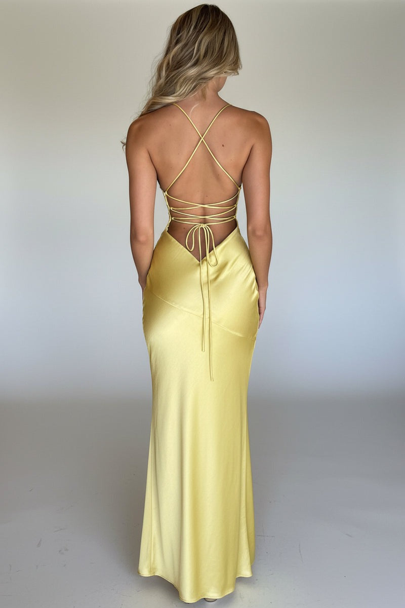Backless Satin Dress