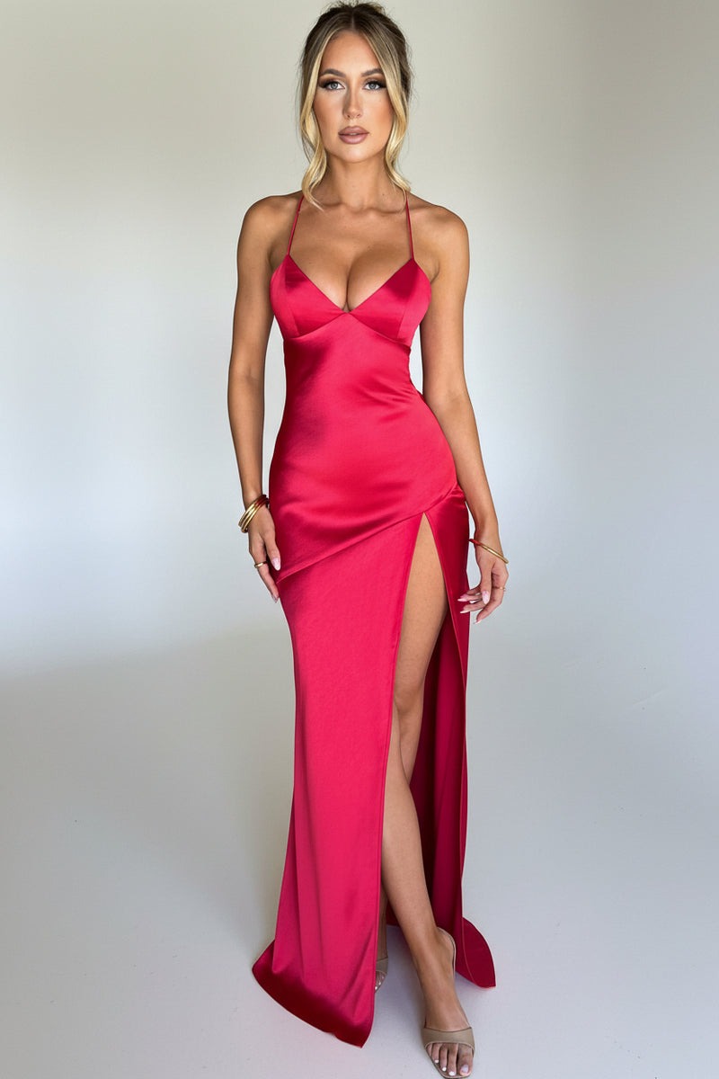 Backless Satin Dress