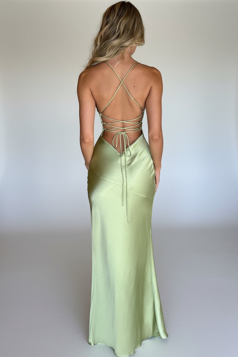 Backless Satin Dress