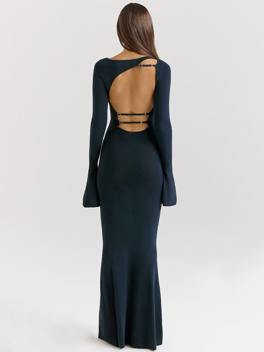 Navy Blue Long Sleeve Dress