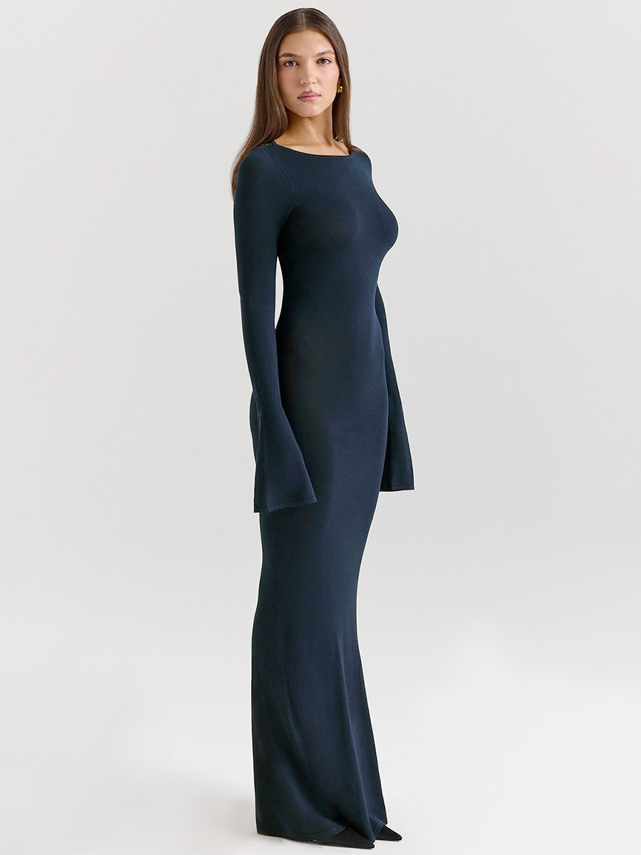 Navy Blue Long Sleeve Dress