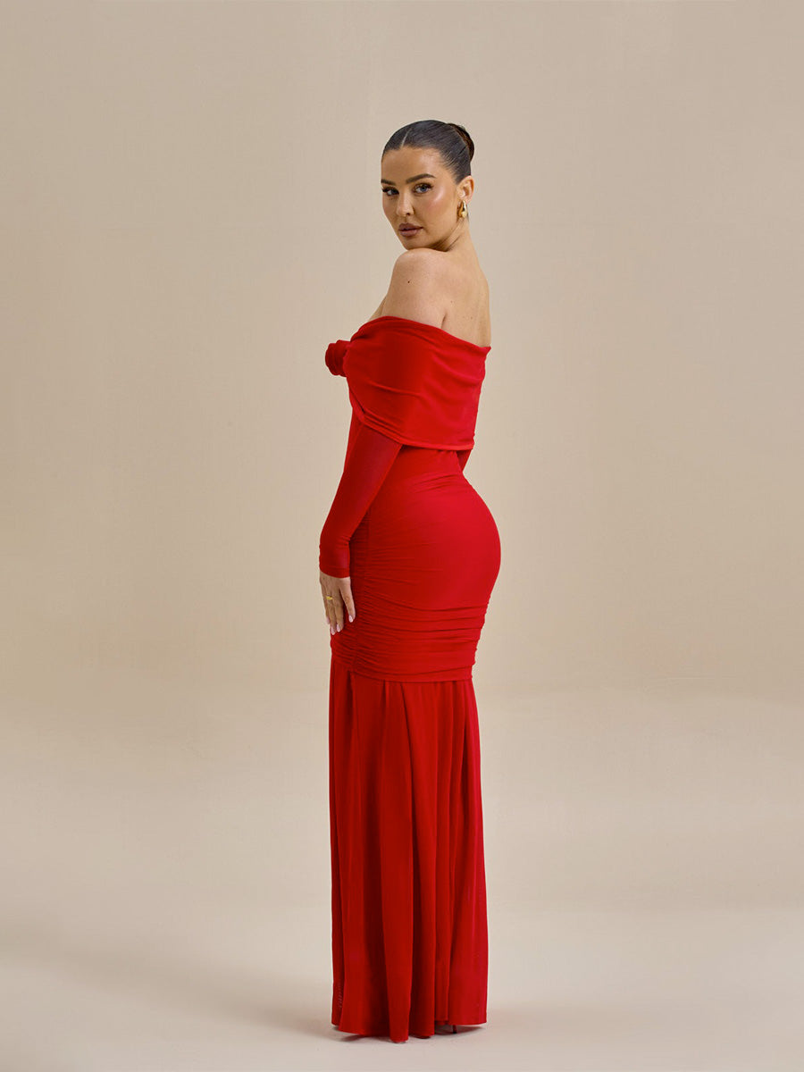 Off Shoulder Bodycon Long Evening Dress